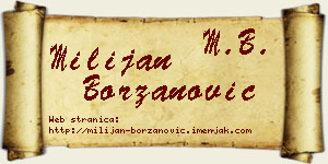Milijan Borzanović vizit kartica